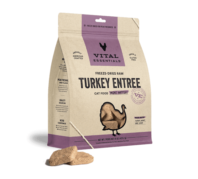 Freeze-Dried Turkey Entree Cat Food Mini Patties