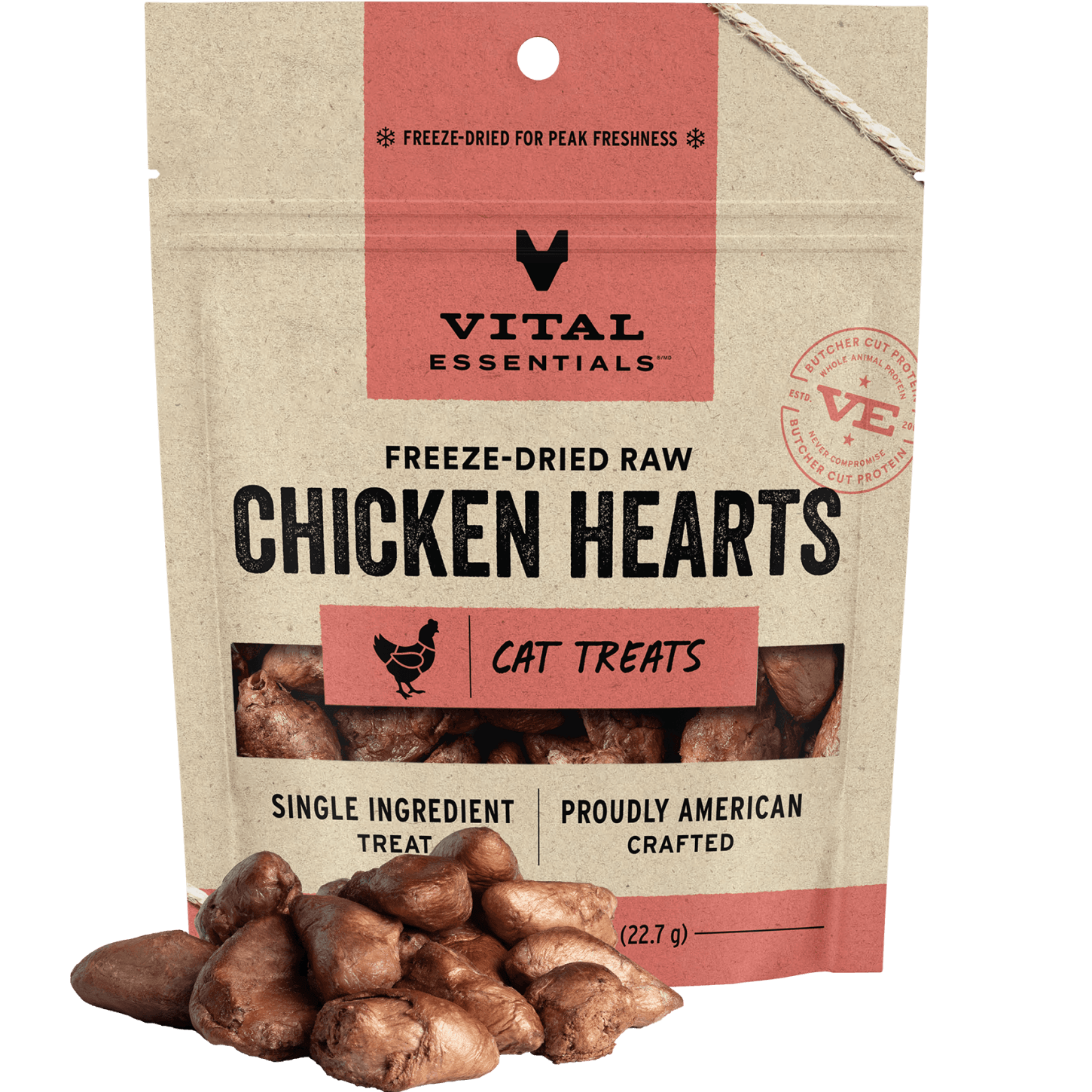 Vital Essentials Freeze-Dried Raw Chicken Hearts